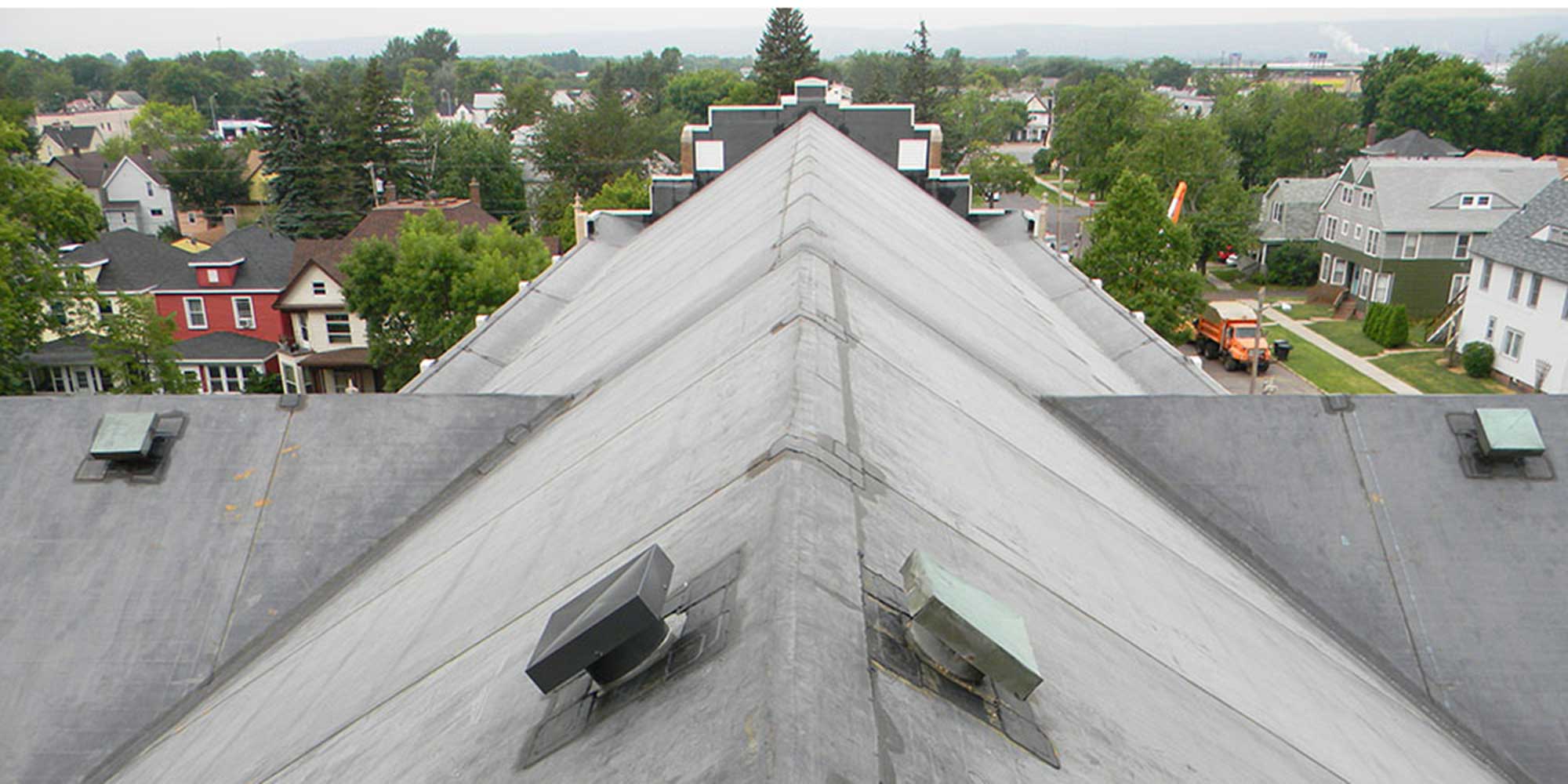 Concordia Lutheran roof by AW Kuettel - view of lake superior